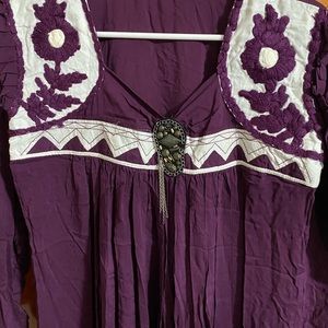 Purple Arabic lawn ready to wear dress.